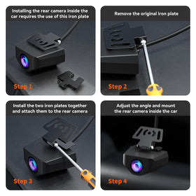 WOLFBOX camera next to ruler showing compact size for discreet mounting