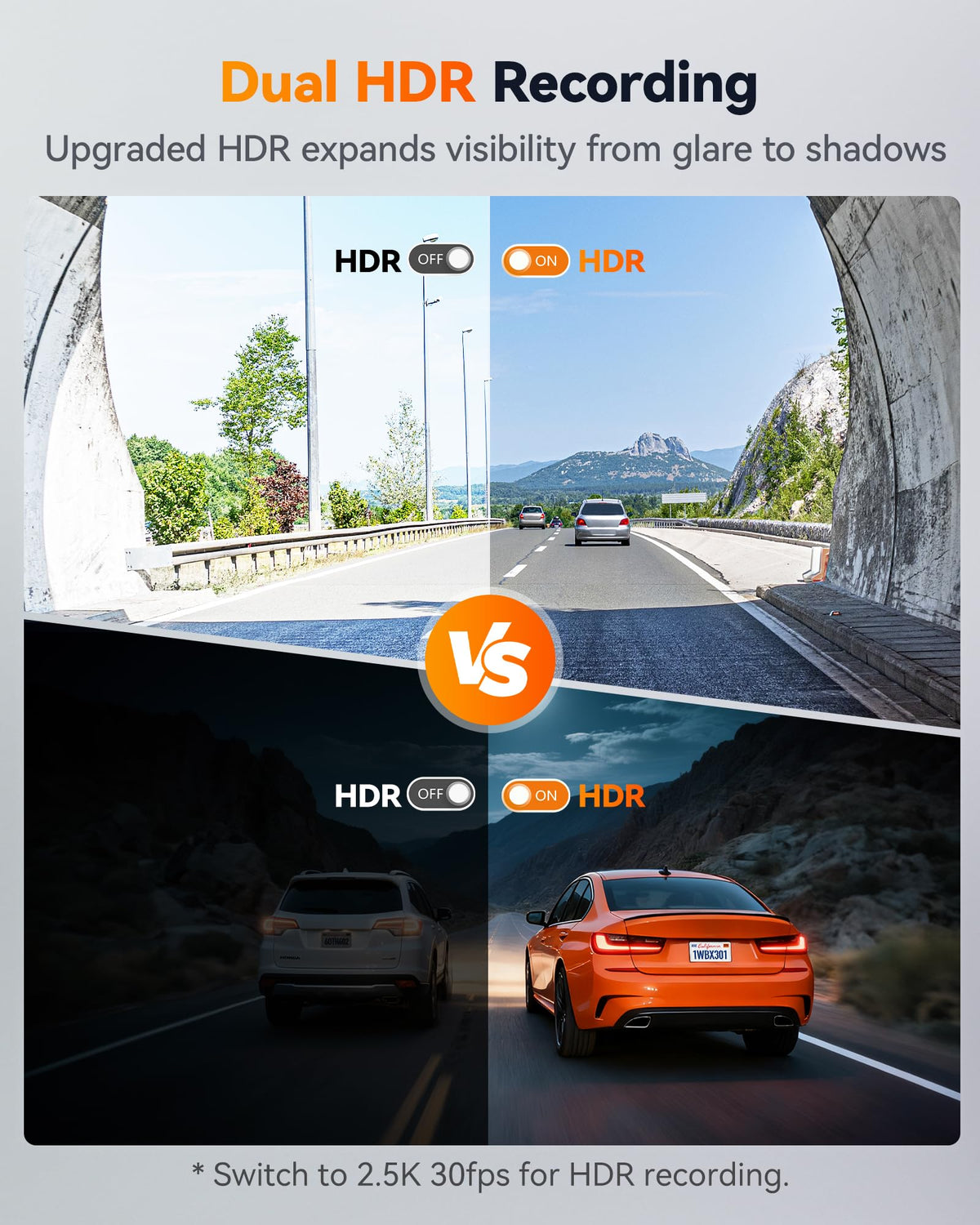 WOLFBOX X3 parking mode triggers on impact for safe footage