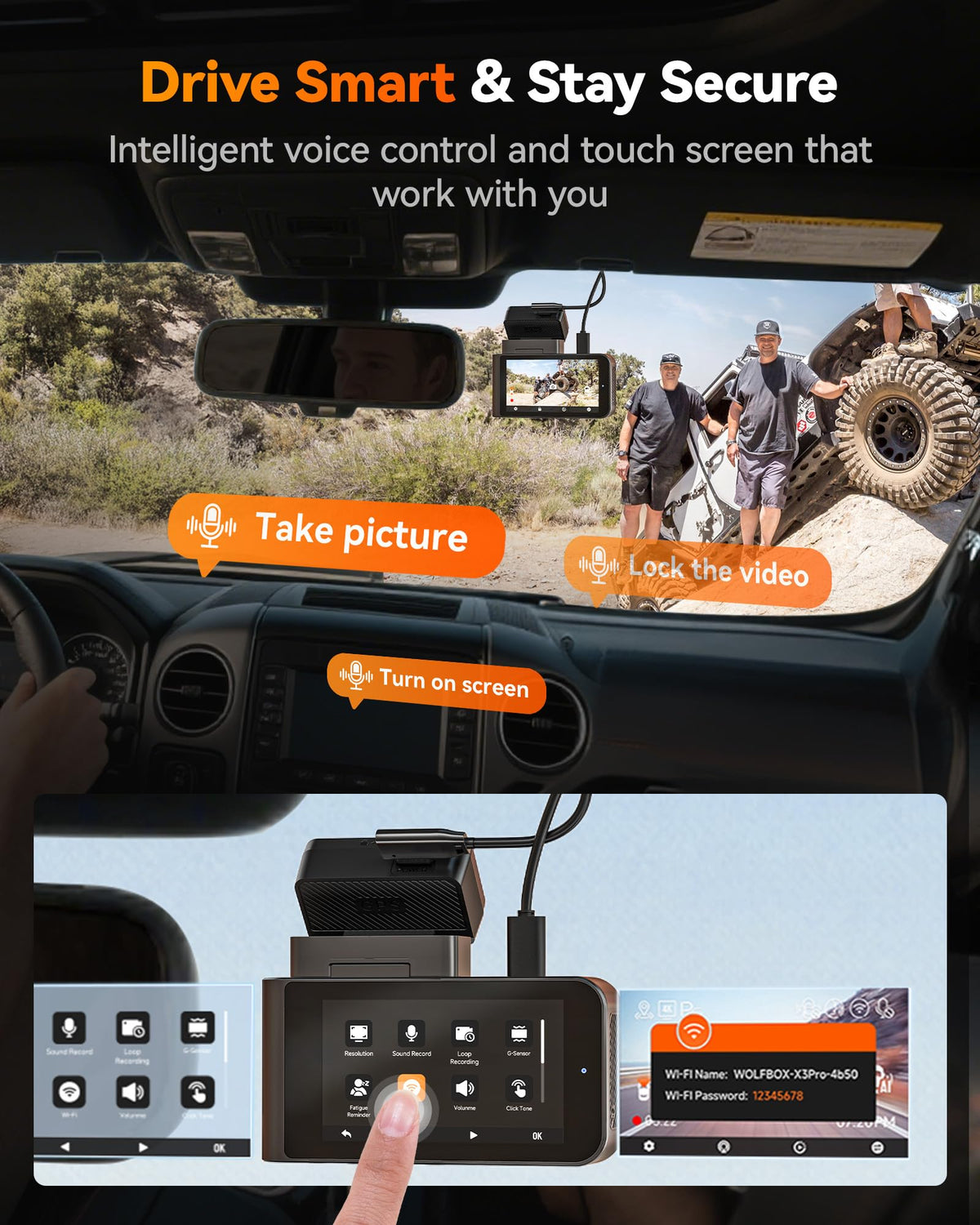 WOLFBOX X3 PRO includes a 64GB card for immediate use.