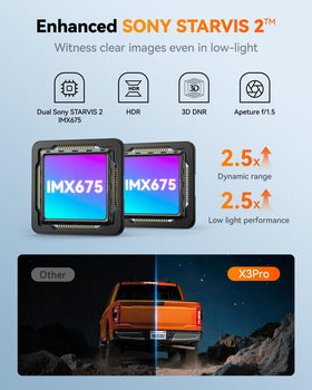 WOLFBOX X3 PRO night vision enhances visibility in low light scenarios.