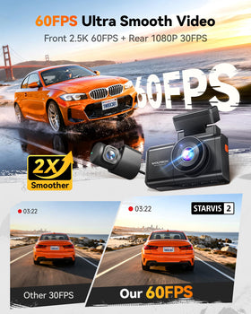 WOLFBOX X3 rear camera provides 1080p clarity for comprehensive rear views