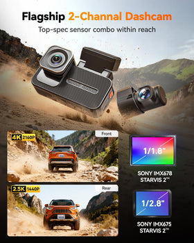WOLFBOX X5 Duo rear camera capturing clear rear footage