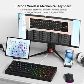 Womier SK75 hot-swappable POM switches for customizable acoustics and feel.