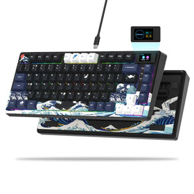 Womier SK80 multimedia display shows volume, RGB mode for quick control