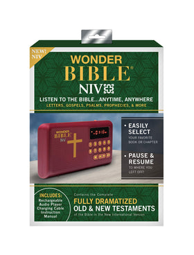 WONDER BIBLE front view showing compact player and clear display for easy portability