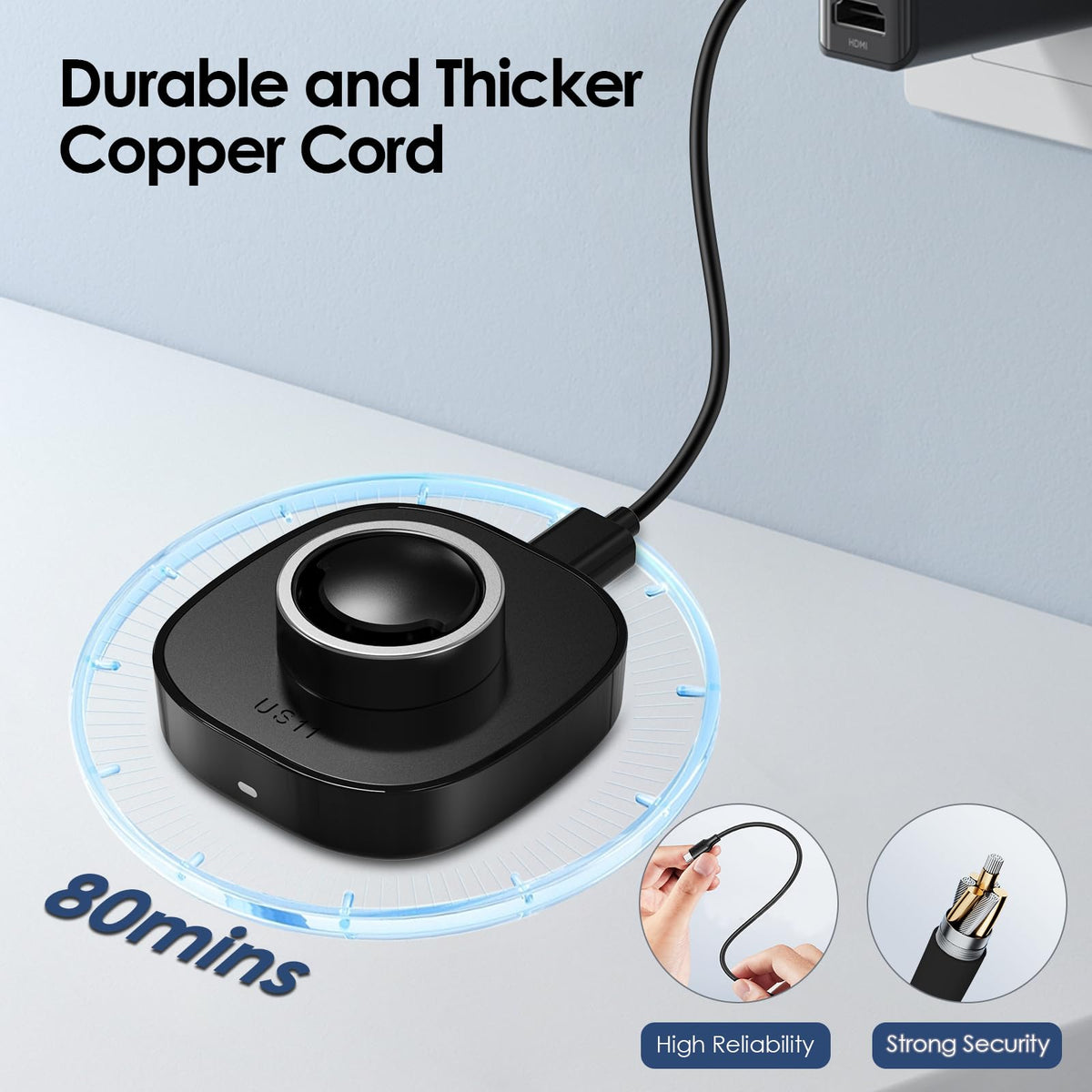 WONJOY charger with overvoltage and short-circuit protections for safety.
