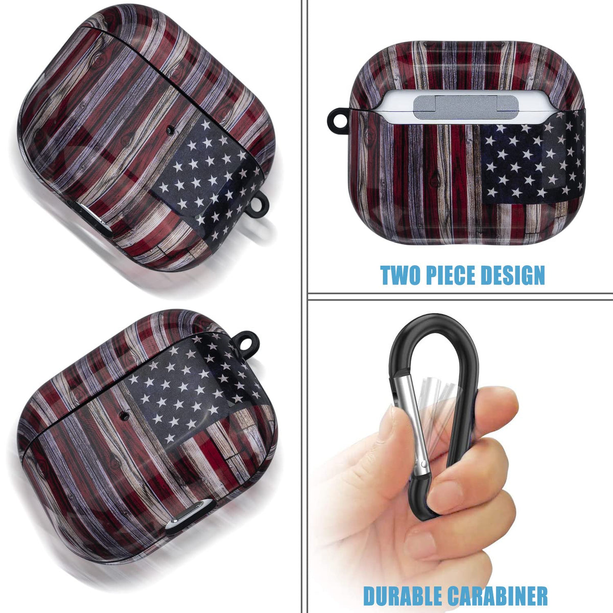 Wonjury AirPods 3 case carabiner attachment for secure portability.