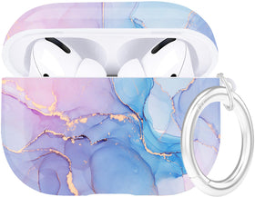 Wonjury watercolor marble AirPods Pro case front view showing protective design