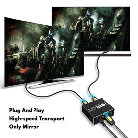 Wonlyus HDMI splitter dual-output setup enables two screens from one source for gaming