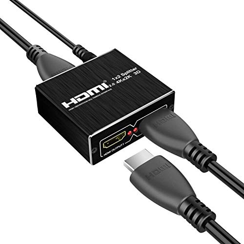 Wonlyus HDMI splitter front view with dual-output capability for simultaneous displays