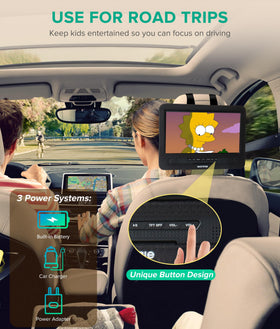 WONNIE 10.5 inch swivel screen offering flexible viewing angles in car.