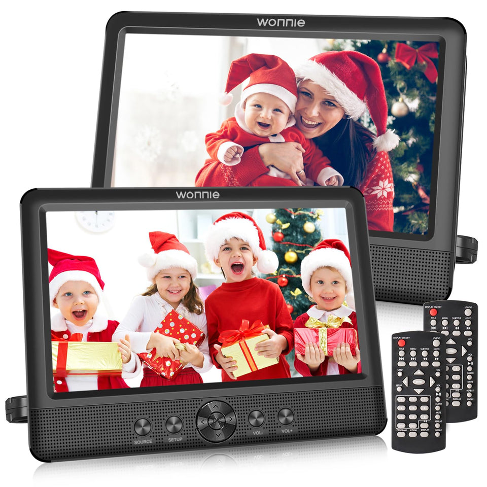 WONNIE 10.5-inch dual DVD players with HD screens for backseat viewing