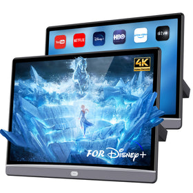Wonnie 13.3-inch headrest monitor front view for vivid backseat entertainment.