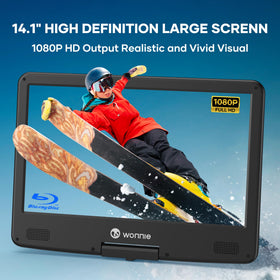 Wonnie 14-1-inch 1080p display angled for comfortable viewing.