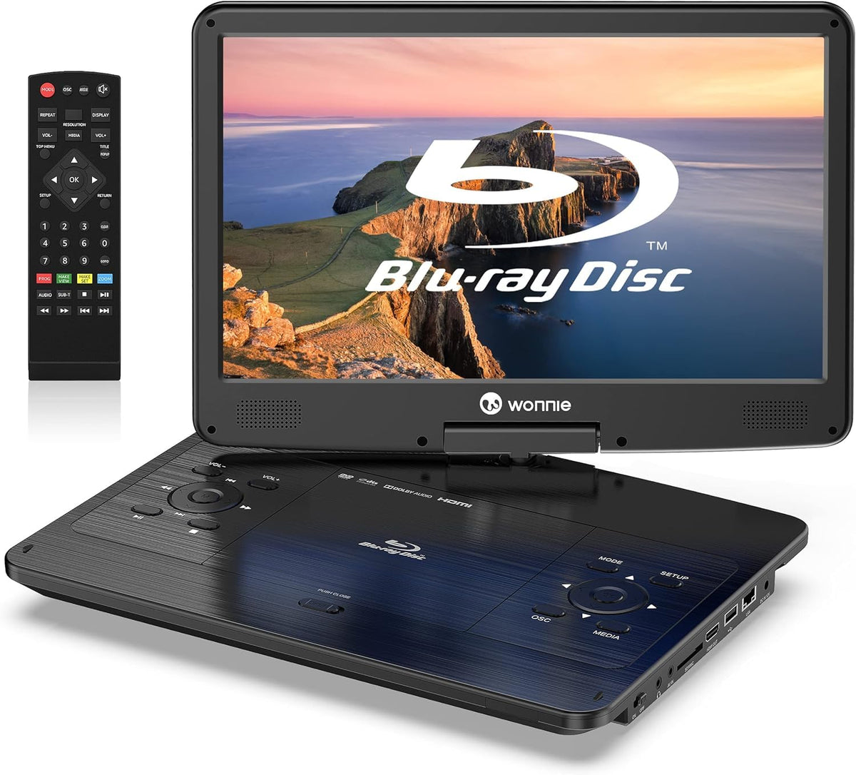 Wonnie 16-9 portable Blu-ray screen for immersive on-the-go viewing.