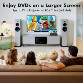 WONNIE AV In/Out lets you connect to a TV or projector for a bigger screen