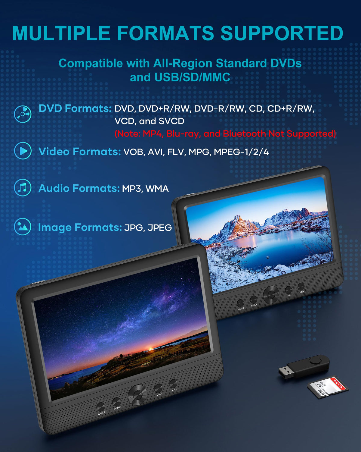 AV OUT connection to TV or projector for larger viewing