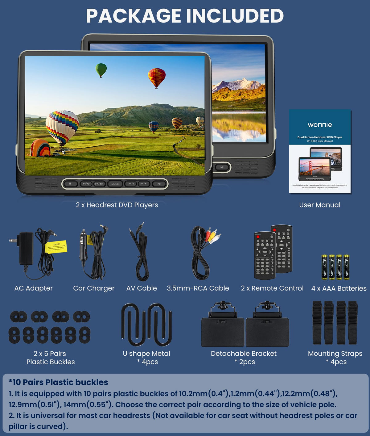 WONNIE clamshell design enables easy disc changes.