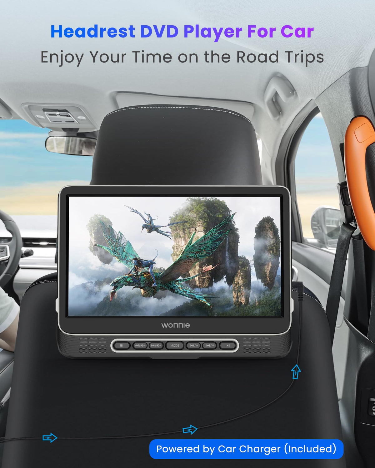 WONNIE HDMI input/output for mirroring content to a TV or projector.
