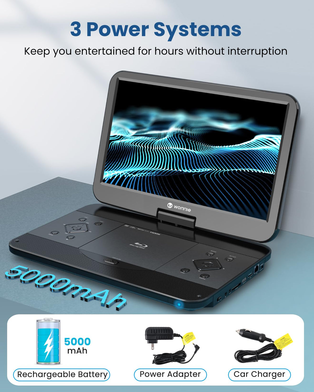 WONNIE 270-degree rotatable screen for flexible viewing angles