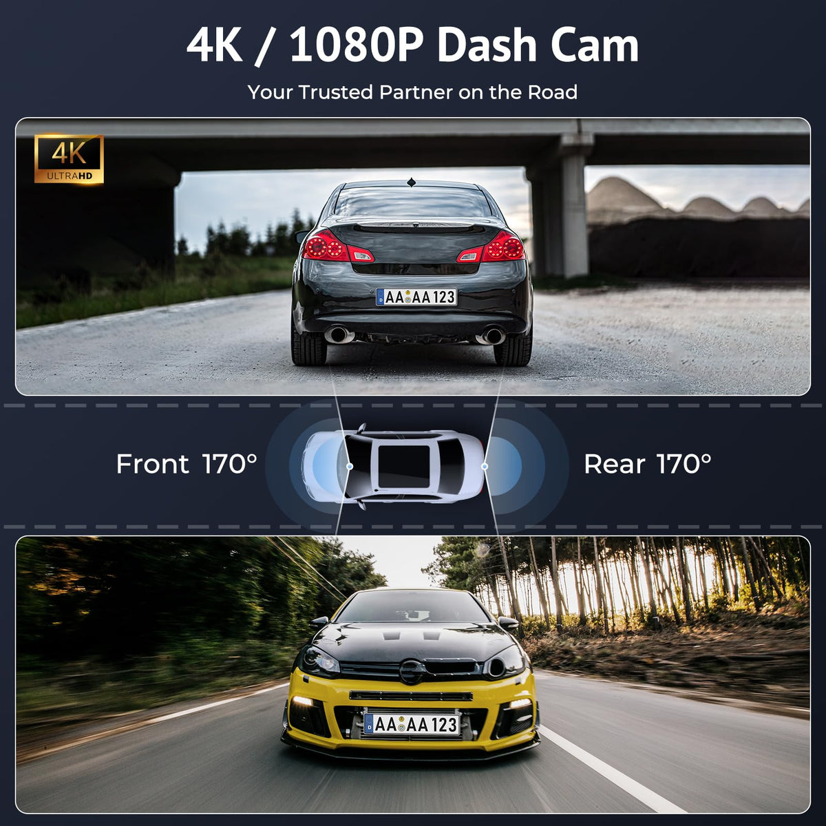Wonsidary rear 1080p cam footage delivers clear night visibility for parking.