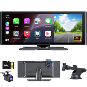 Wonsidary 4K front dash cam footage on the CarPlay screen for daytime driving.
