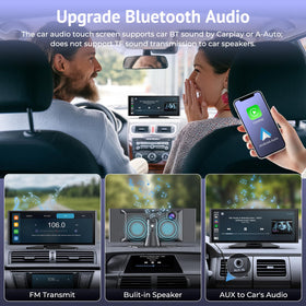 Wonsidary car screen delivers clear audio via Bluetooth, FM, and AUX for calls and music.