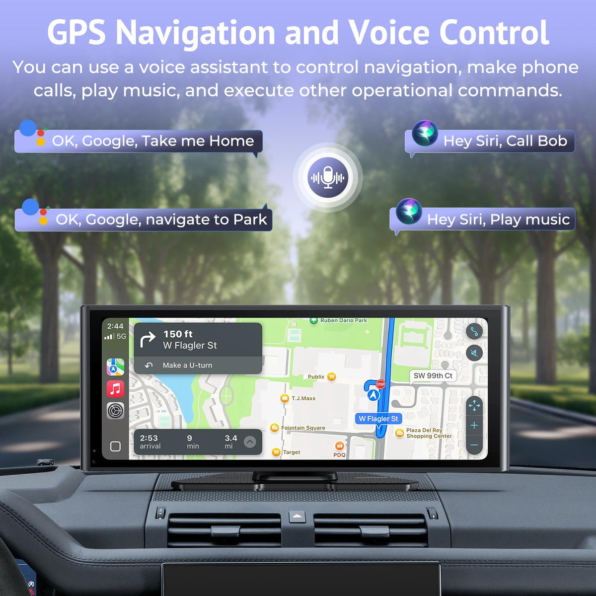 Wonsidary wireless CarPlay connects without cables for hands-free navigation.