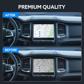 WonVon 8.4-inch Uconnect UAQ dashboard panel close-up highlighting clean integration.