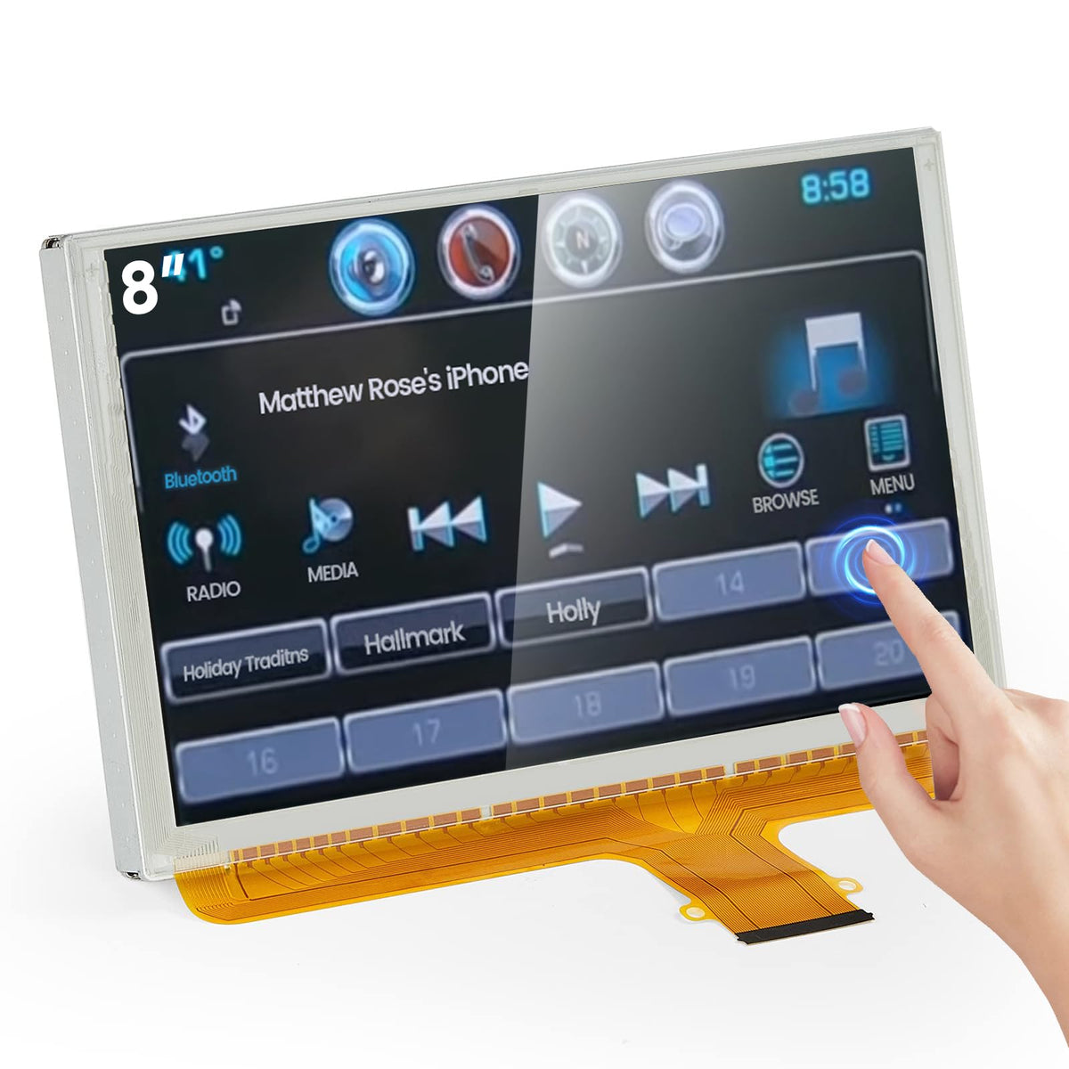WonVon 8-inch touch screen front view for Chevy and GMC with responsive navigation