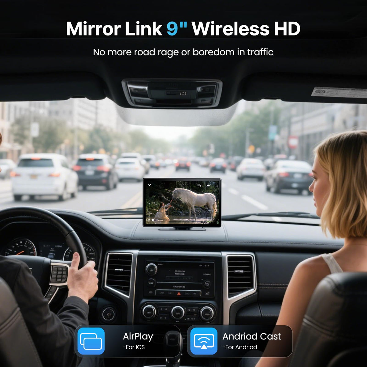 WonVon dash display mounted on the dash offers easy, safe navigation.