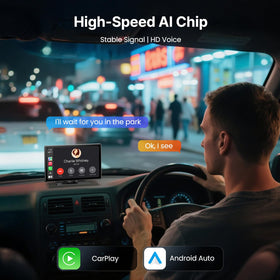 WonVon wireless CarPlay and Android Auto keeps maps and messages at reach.