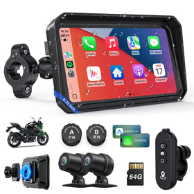 WonVon 6.25-inch front display enables wireless CarPlay navigation hands-free on the bike