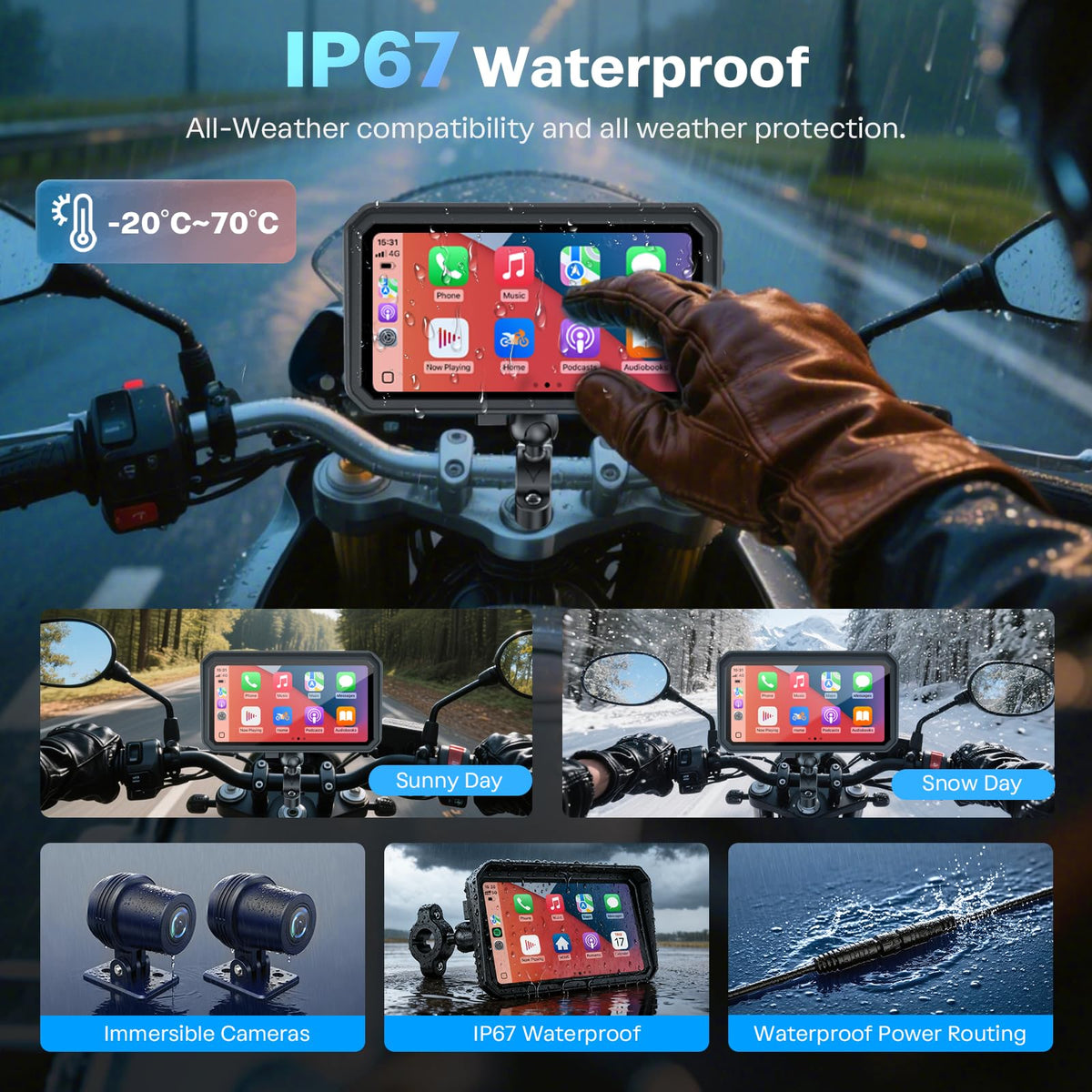 WonVon TPMS front monitor shows real-time tire pressure