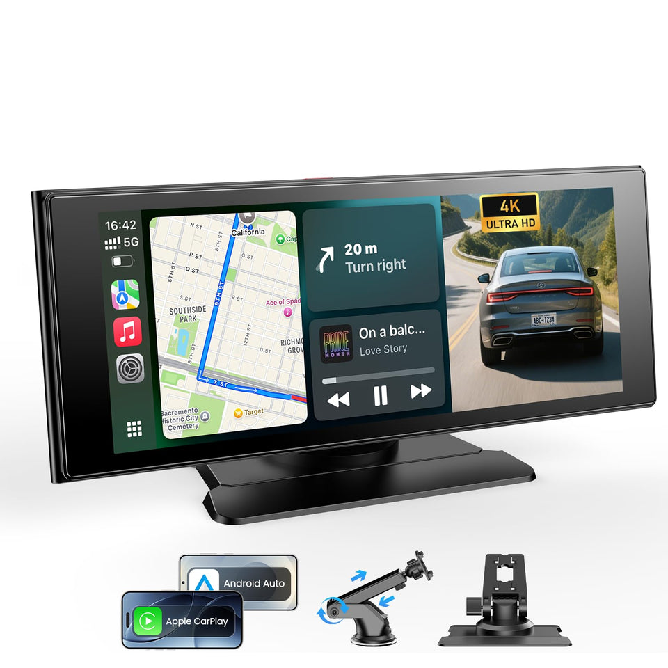 WonVon Wireless Car Play Screen front view with bright display for daylight visibility