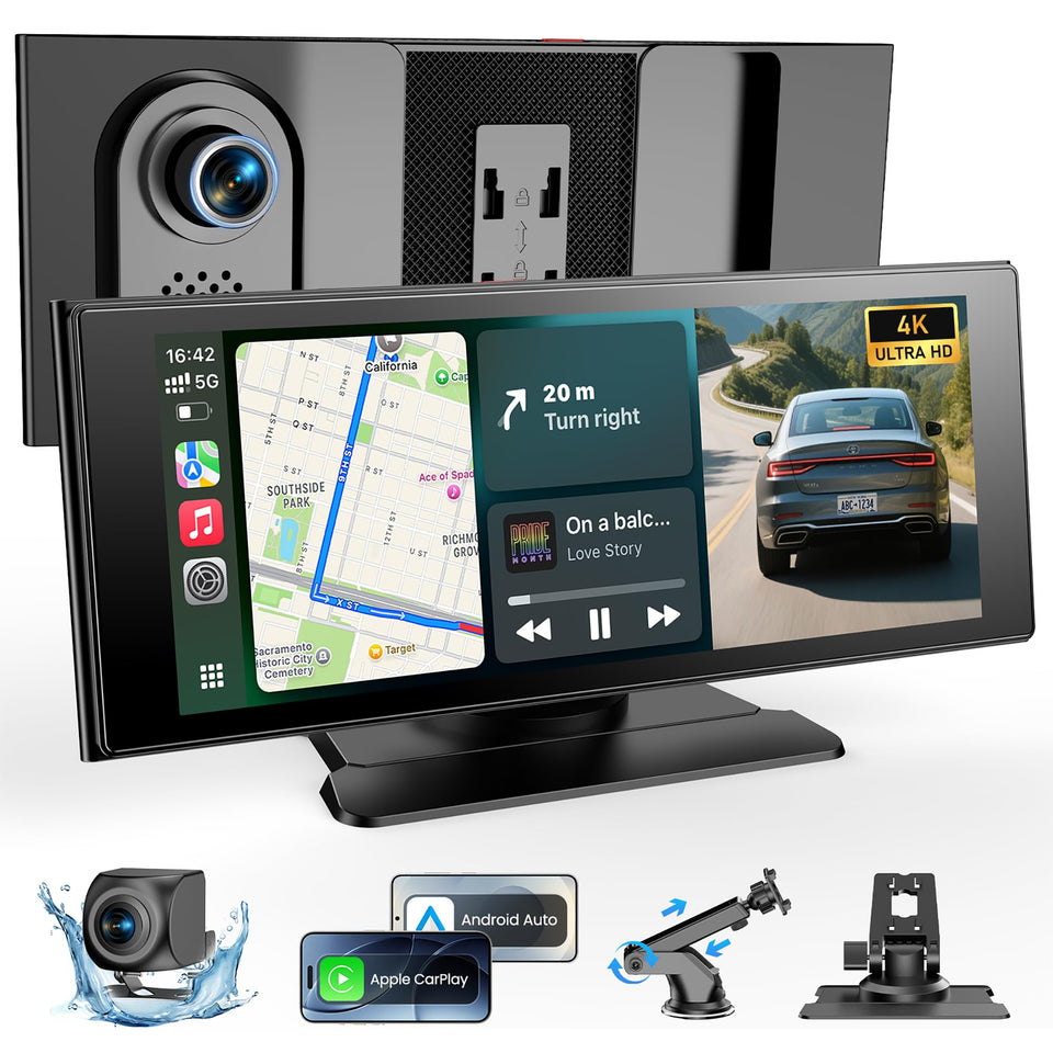 WonVon wireless CarPlay screen mounted for quick dashboard upgrade