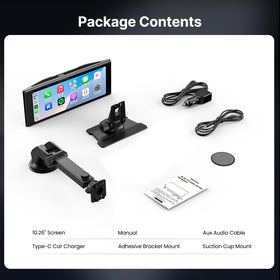 WonVon Wireless Car Play Screen portable dashboard setup for road trips