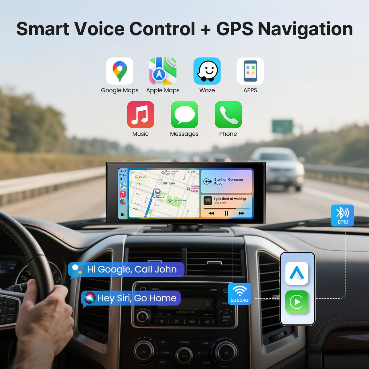 WonVon Wireless Car Play Screen vacuum-mount setup demonstration for quick installation