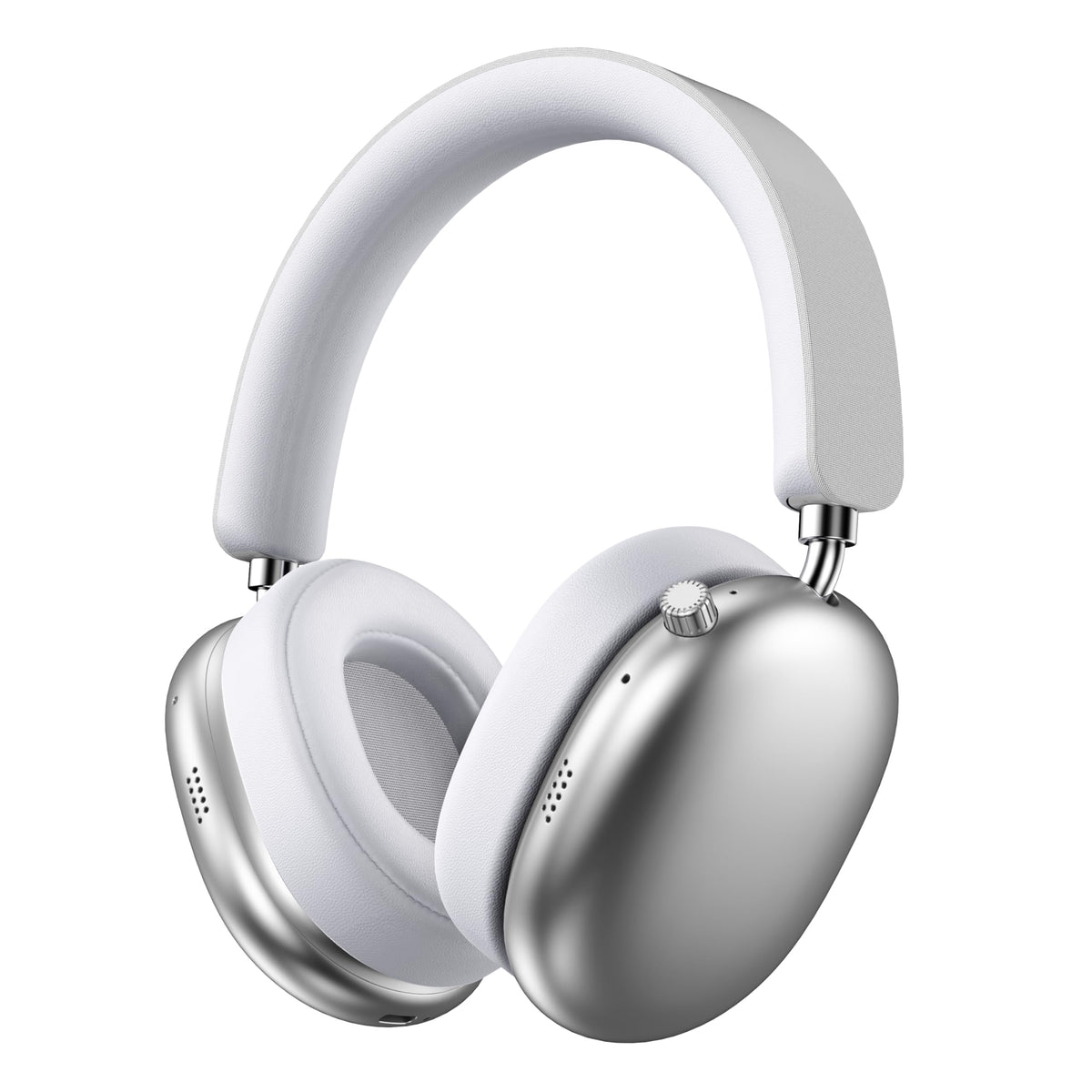 WooAwesome front view showing silver headphones and comfortable fit benefit