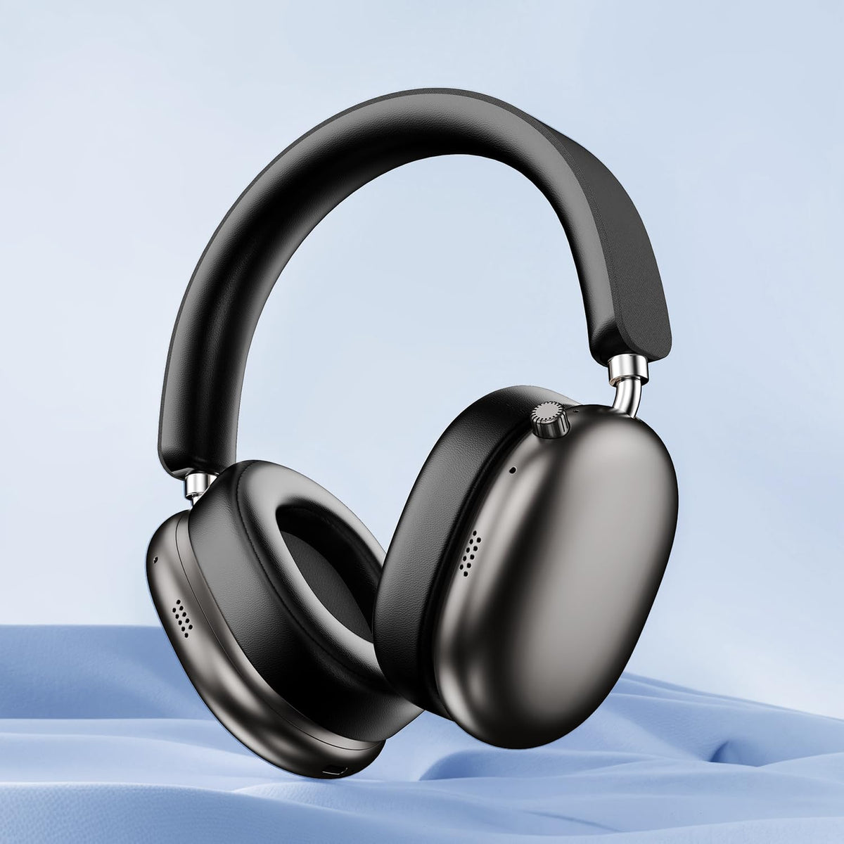 WooAwesome black headphones present a sleek, everyday accessory for work or travel.
