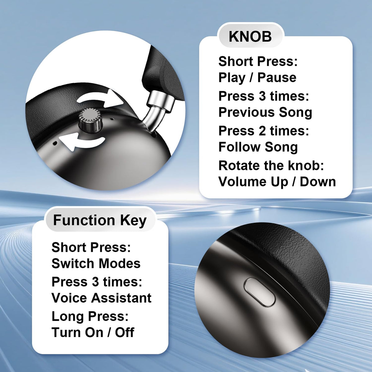 WooAwesome comfortable-fit headphones provide plush ear cushions for everyday wear.