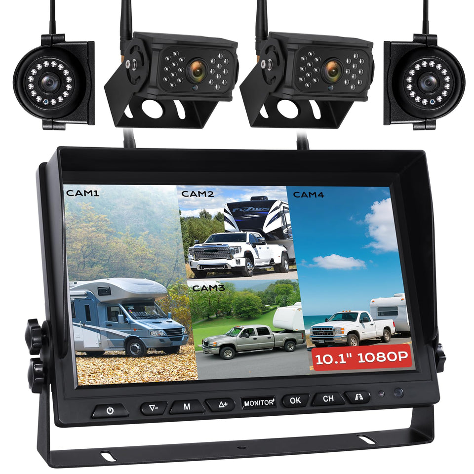 WOOCARTY 10.1-inch monitor displays clear backup view for safer reversing.