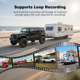 WOOCARTY installation kit includes mounts, power adapters, and dual power options.