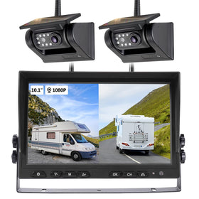 WOOCARTY solar wireless backup camera with magnetic mount for easy attachment and flexible positioning.