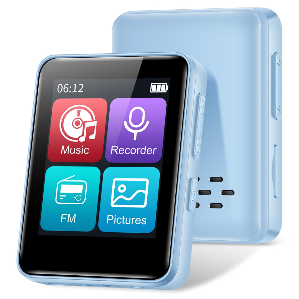 Woolynew D2 front view in blue for portable listening on the go