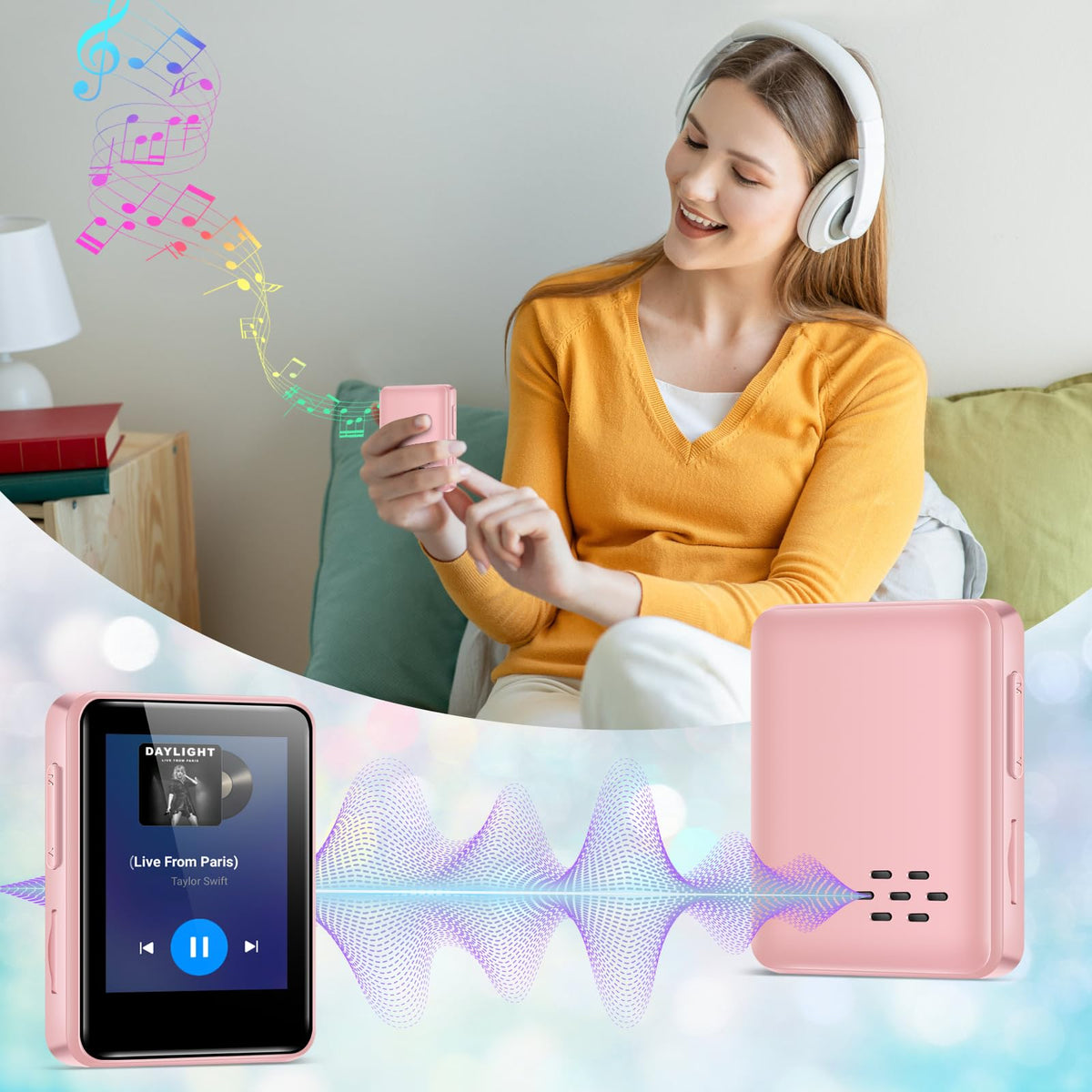 Woolynew D2 MP3 player includes a 32GB microSD card for immediate use