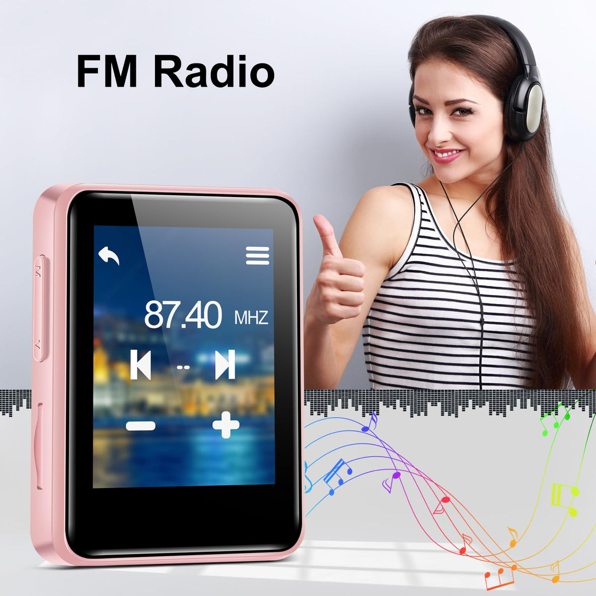 Woolynew D2 MP3 player Bluetooth connection for wireless listening with devices