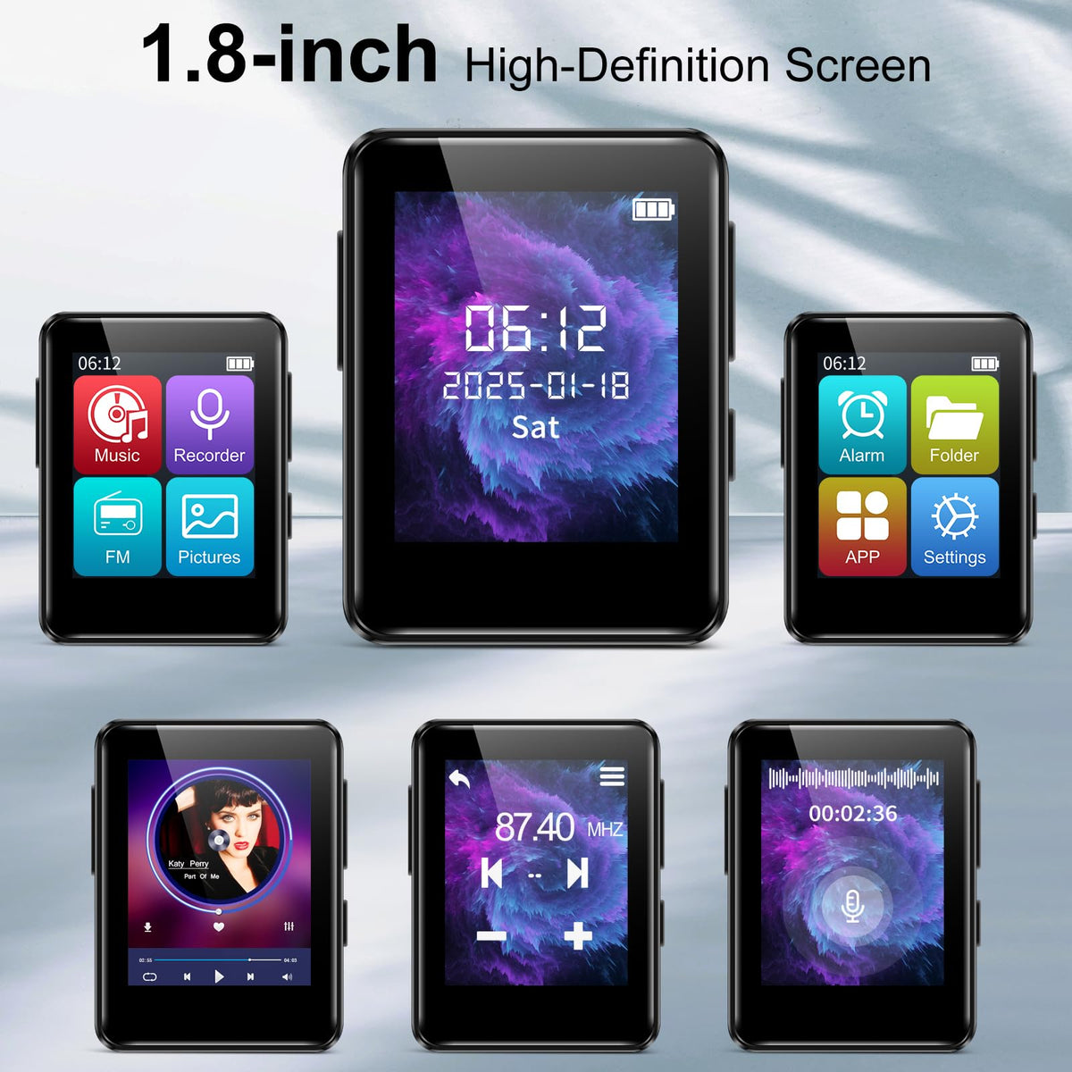 Woolynew D2 MP3 player FM radio function for on-the-go entertainment