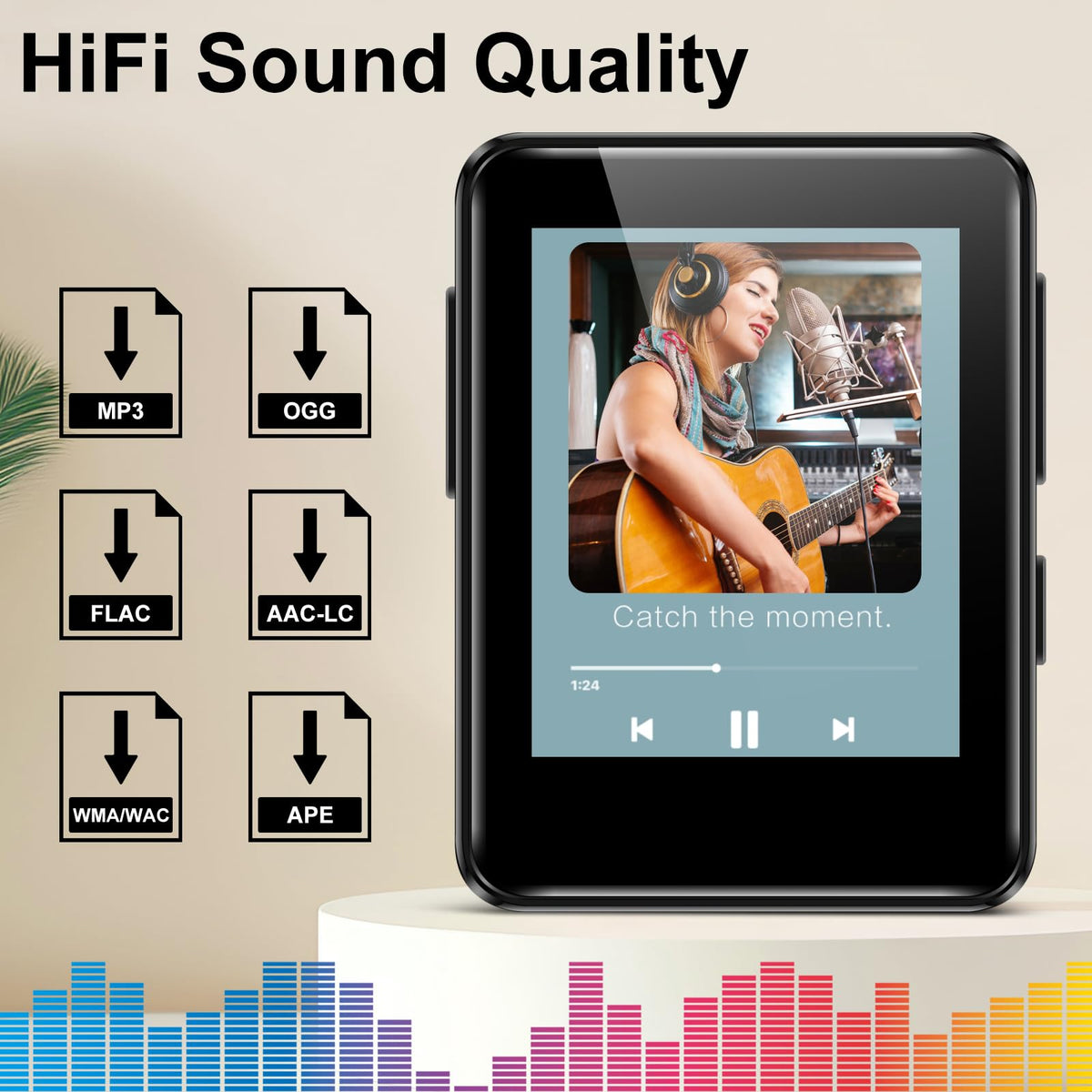 Woolynew D2 MP3 player microSD slot supporting up to 512GB storage