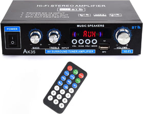 WOOPKER AK35 compact front panel with power and volume controls for quick setup